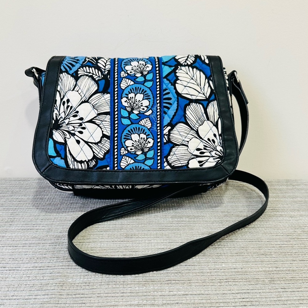 Vera Bradley Crosstown Crossbody Bag - Blue Bayou Floral Quilted Purse - Retired